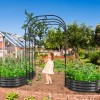 SLSY Galvanized Raised Garden Bed with 85in Tall Garden Trellis