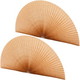 Fainne 2 Pcs Half Moon Window Shade Half Circle Arch Window Blackout, Light Filtering Pleated Fabric Shade, 36 x 72 Inch (Brown)