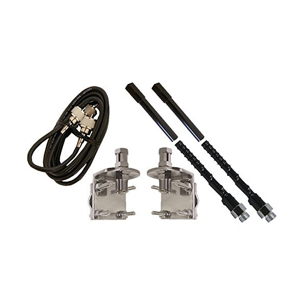 ProComm HSD995-4B 4' Dual Black Fiberglass CB Radio Antenna Kit