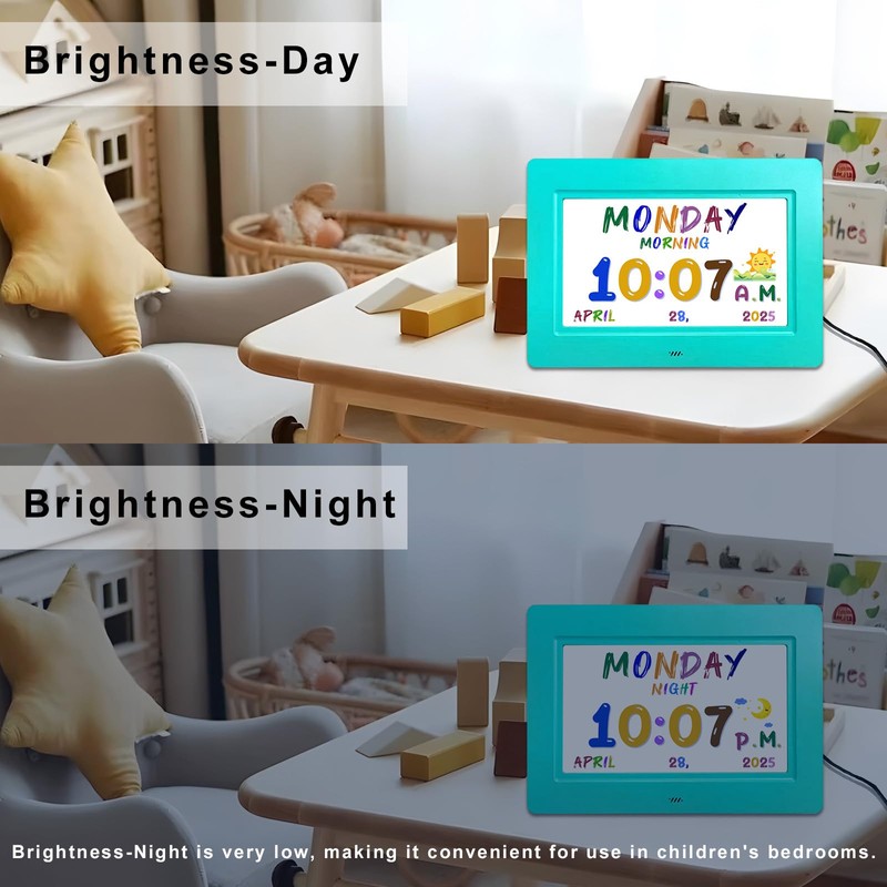 SSYA Digital Calendar, Kids Digital Clock, 20 Alarms Custom Reminders,