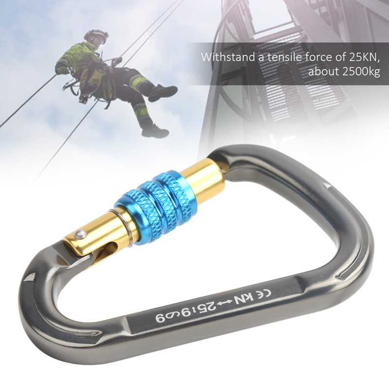 XINDA Climbing Carabiner Safety Buckle Quick Hanging D‑Type Screw Main