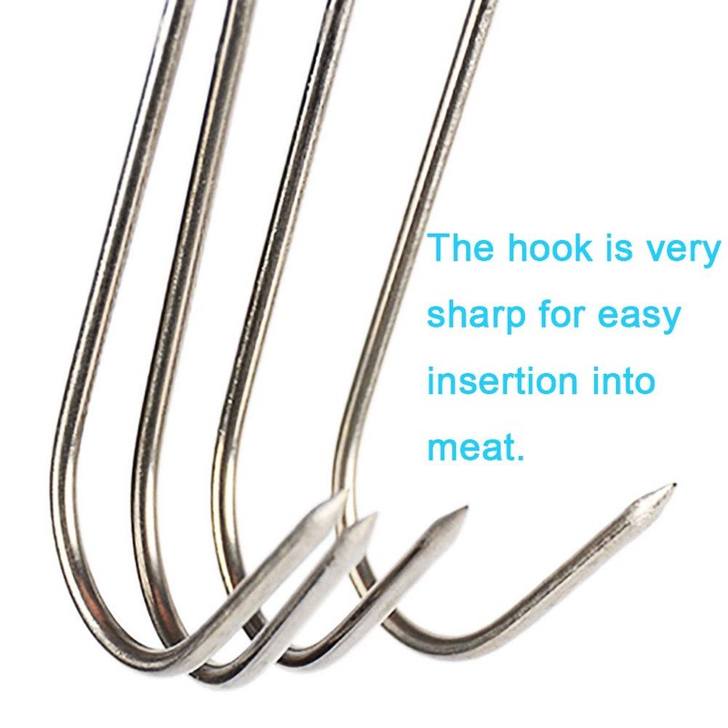 RJWKAZ Meat Hooks S Hooks Stainless Steel Poultry Hook BBQ