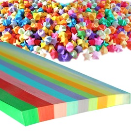 Star origami strips, 10 colorful origami stars, DIY handmade origami (1030 pieces) wishing stars