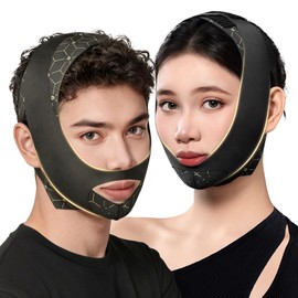 Reductor de papada con correa para la barbilla, cinturones tonificadores faciales ajustables, cintas faciales reutilizables para lifting, moldeador de mandíbula antideslizante, máscara facial