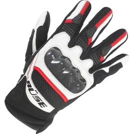 Büse Safe Ride Motorcycle Gloves, Black/White/Red, 8