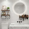 GODDGITT 3-Tier Bathroom Floating Shelves with Curling Iron Holder &