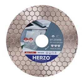 HERZO Diamond Cutting Disc 125 mm, Double-Sided for Cutting and Grinding Granite Marble Tile Natural Stones