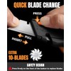 VOTREK® Box Cutter Retractable| Metal Utility Knife Set【Built-In Storage】 Tool-Free