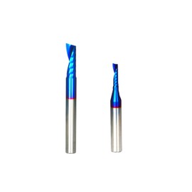 Ruhi 2PCS O Flute Spiral Router Bit 1/4 Inch Shank with Coating Acrylic CNC Milling Cutter 1/4 and 1/8 inch Cutting Diameter UO235