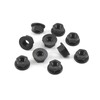 M6 Plastic Nylon Flange Nuts Black Pack of 50
