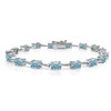 GemStar USA Sterling Silver Light Blue 6x4mm Oval-Cut Crystal Classic