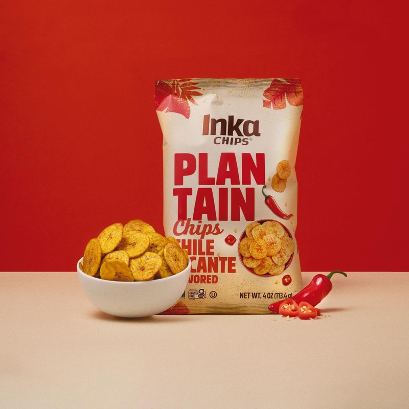 Inka Crops Inka Chips- Chile Picante Plantain chips,4 Ounce (Pack