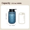 SEICASAYA 13.5 oz Glass Soap Dispenser, Luxurious Floral Embossed Glass