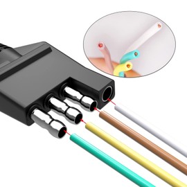 Goupchn Arnés de cableado de remolque de 4 vías 18AWG 6.5 pies 4 pines conector de remolque a 4 cables planos de extensión de cable de remolque