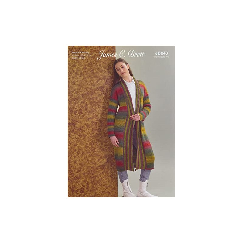 James Brett Womens Double Knit Knitting Pattern Ladies Long Length