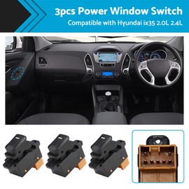 MAX COOL 3 Pack Power Window Switches Electric Power Window Switch Control Suitable for Hyundai IX35 2.0L 2.4L 93580-2Z000