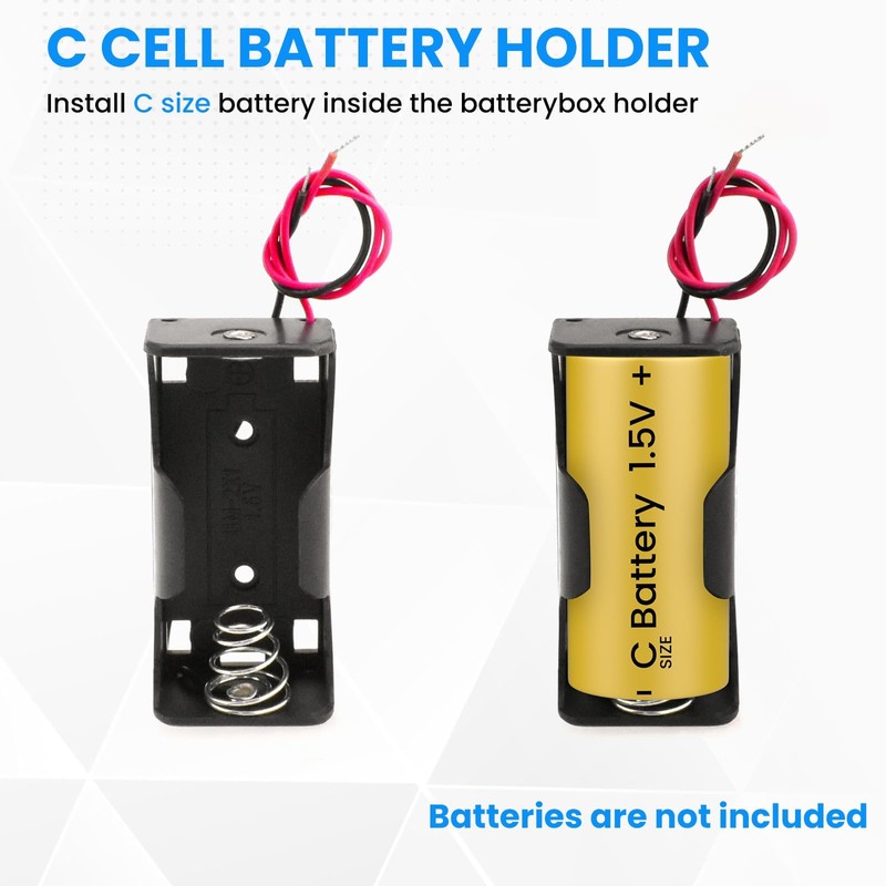 SDTC Tech 2-Pack 1x C Cell Battery Holder 1.5V C