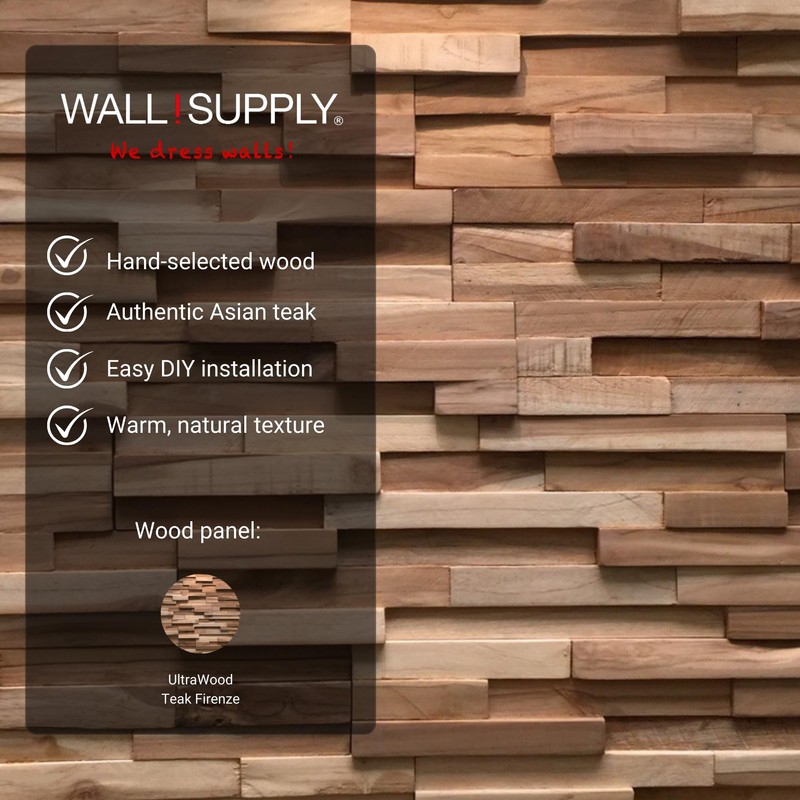 Wall!Supply 3D Wall Panels – Reclaimed Modern Asian Teak Wood