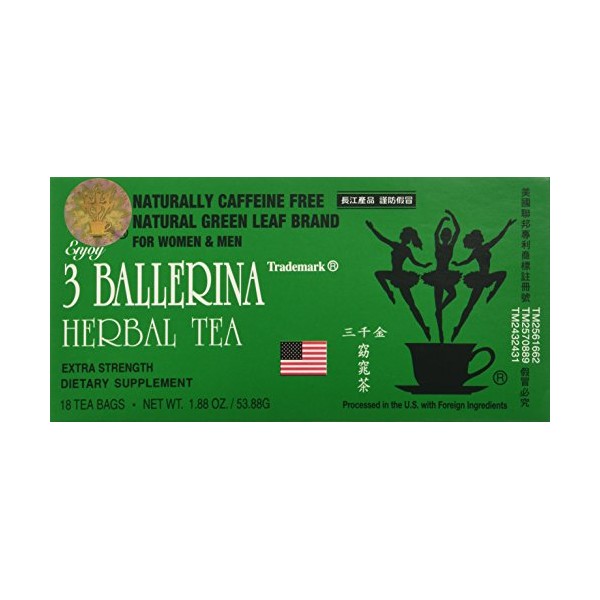 3 Ballerina Diet Tea Extra Strength for Men and Women (6 Boxes x 18 Bags)