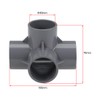 sourcing map 4-Way Elbow PVC Pipe Fitting Furniture Grade 40mm