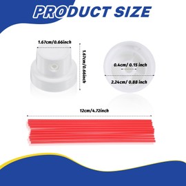 Bremorou Spray Can Straws And Nozzle Extensions Red Plastic Spray Paint Nozzles For Cans Replacement Spray Can Extension Straws 4.72 Inches Long 10 Straws, 5 Nozzles