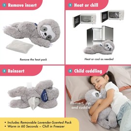 Lilly's Love Heatable & Coolable Lavender Scented Stuffed Animal - Microwavable Heatable Pad for Kids & Adults - Machine Washable Plushie w/Removable Inner - Calming Stuffed Animal for Anxiety