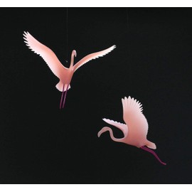 Flamingo Duo Mobile Sculpture From John Perry 8in Wing Span Statue Decor
