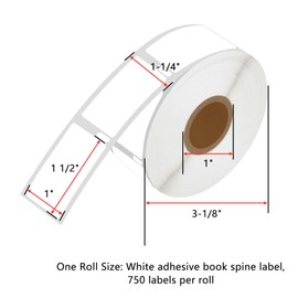 KCMYTONER 50 Rolls Compatible for DYMO 30347 1" x 1-1/2" Book Spine Direct Thermal Labels Use for Dymo Labelwriter 450, 4XL, Rollo and Zebra Printers, 750 Labels