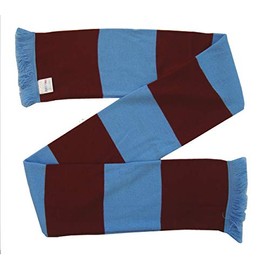 Aston Villa Supporters Claret and Sky Blue Traditional Bar Scarf