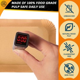 Air Fryer Liners Rectangle 8.6 * 5.5in Air Fryer Disposable Paper Liners for Ninja Dual Air Fryer, Parchment Paper Liners Oil-Proof, Water-Proof, Fit Ninja AF300UK, AF400UK, 100Pcs