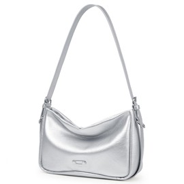 Silver Leather Shoulder Purse For Women: Crossbody Bags Small Handbags - Elegant Vintage Perfect for Young Girls and Daily Use