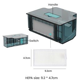 Lefant Filter 4*Hepa Filters Replacement Kits, Filter Size 3.62 * 1.9 Inch, Only Suitable for Lefant M210 Pro (Black)