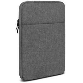 moex Tablet Case for Blackview Mega 8 Pocket with Zip and Compartment for Accessories, Nylon Fabric Sleeve Soft Padded, Protective Case Minimalist Dash Case, Dark Grey