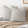 YEENAASY Striped Farmhouse Throw Pillow Covers 18X18 Set of 2