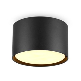 BOYIR LED Surface-Mounted Spotlight Ceiling Spotlight Flat LED GX53 6 W 230 V Ceiling Light Black Warm White 3000 K Surface Mounted Spotlight Round Ceiling Light Aluminium Ceiling Spotlights Diameter
