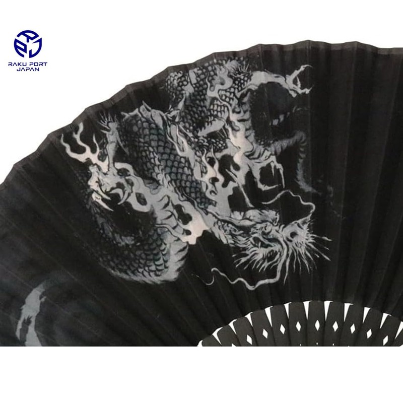 Asahio 136001 Hand Fan Dragon (Black) 9.1 inches (23 cm),