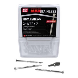 Grip Rite MAXS214TH3051 2-1/4 in. x #7 1 lb. 305 Stainless Steel Trim Head Screw (1 lb. Pack)