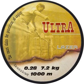 LAZER LINE Ultra Monofilament Fishing Line 1000 m Diameter 0.28 mm Test 7.2 kg White Line - Carp Pike Zander Fishing - Spinner Fishing - Ground Fishing - Monofilament Fishing Tendon - Nylon Thread