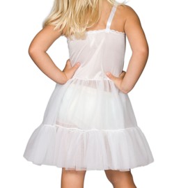 I.C. Collections Little Girls White Bouffant Sweetheart Slip Petticoat, 3T