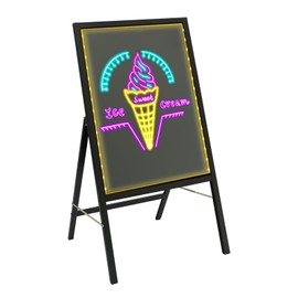 GDAE10 LED Message Writing Board, Electric&Battery Dual Power Types Standing Menu Sign Boardwith 8 Fluorescent Markers