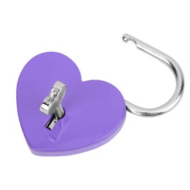Walfront Heart Shape Metal Lock with Key Colorful Exquisite Padlock for Household Jewelry Box Storage Box Diary Book 45x59mm(Purple), Clothing Accessories