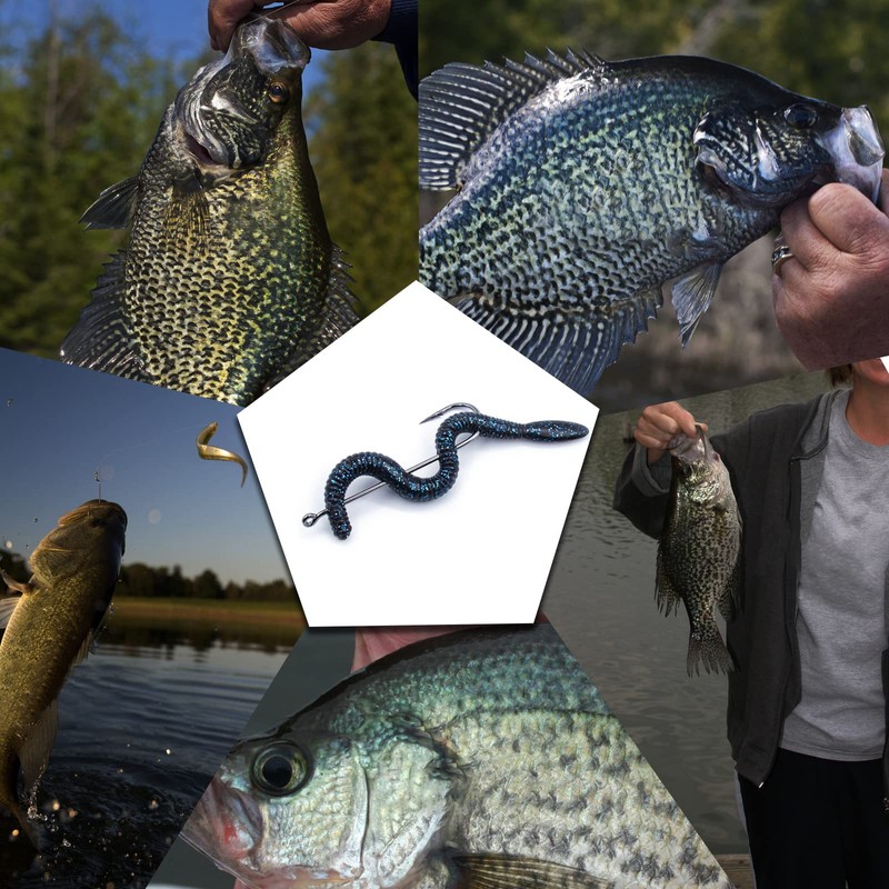 FishTrip Crappie Panfish Fishing Hooks-100pcs Aberdeen Hooks Long Shank Light