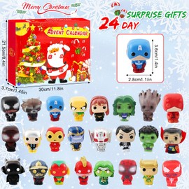 Advent Calendar Children 2024, 24 Mini Figures with Christmas Calendar Countdown, Christmas Toys Surprises Gift for Girls Boys, Fans, 24 Days Countdown Calendar
