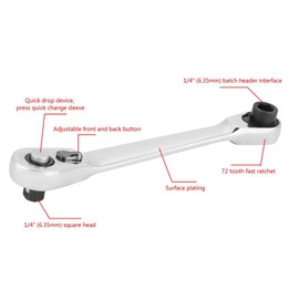 1/4 inch Ratchet-Acouto 1/4" Mini Ratchet Socket Wrench Quick Release Screwdriver Hex Wrench(130mm)