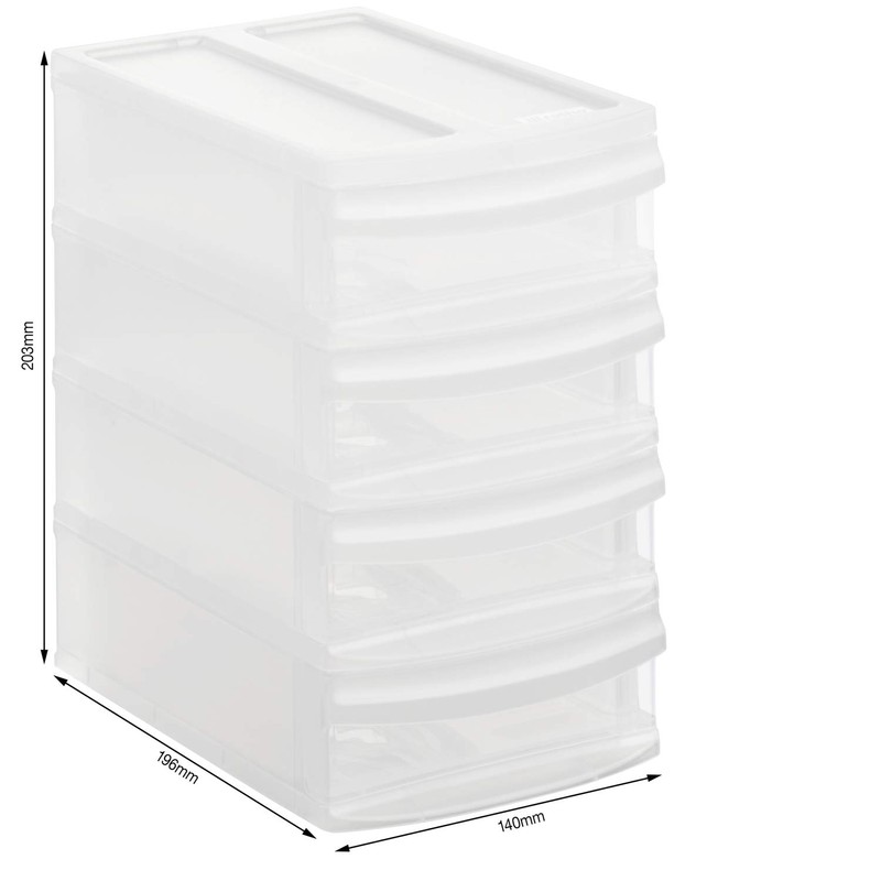 Rotho Systemix Tower Plastic Storage Box, Size XS, 19.6 x