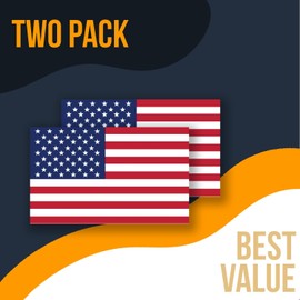 American Flag Magnet, 5x8 Inches, 2 Pack, Heavy Duty Strong Magnet, for Car Truck Toolbox Locker Mailbox Any Magnetic Surface, Made in USA - 5x8 2Pack (2, 5"x8")
