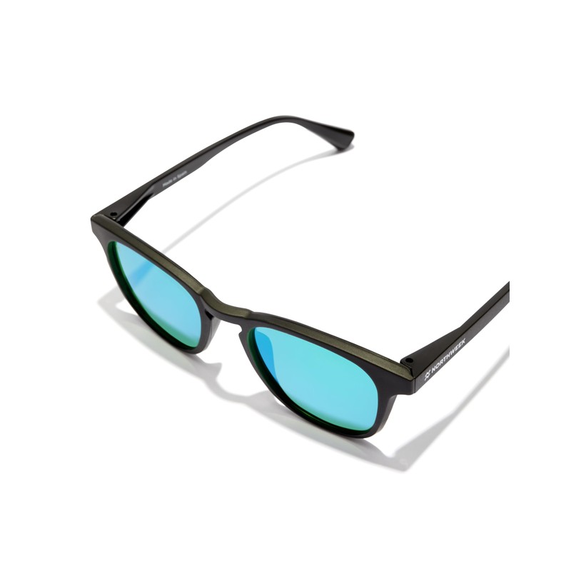 Northweek Unisex Wall Sunglasses, Polarized Black Emerald