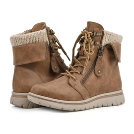 CLIFFS BY WHITE MOUNTAIN Women's Shoes Hope City Hiker Boot, Tan/Fabric/Sweater, 6.5 W