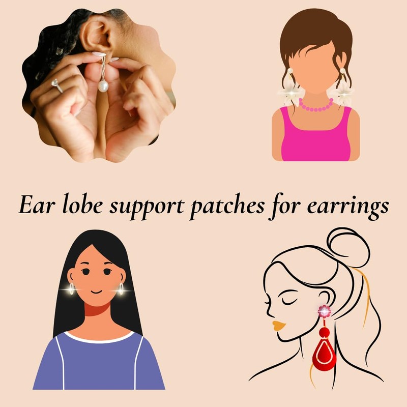 DuraSigns Transparent 40 Earring Support Patch, Lightweight Adhesive Ear Lobe