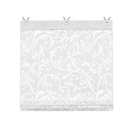 SCHOAL Roman Blind No Drilling Required Burnout Curtains Transparent Eyelet Roller Blind Curtains with Eyelets 1 Piece W x H 80 x 130 cm White